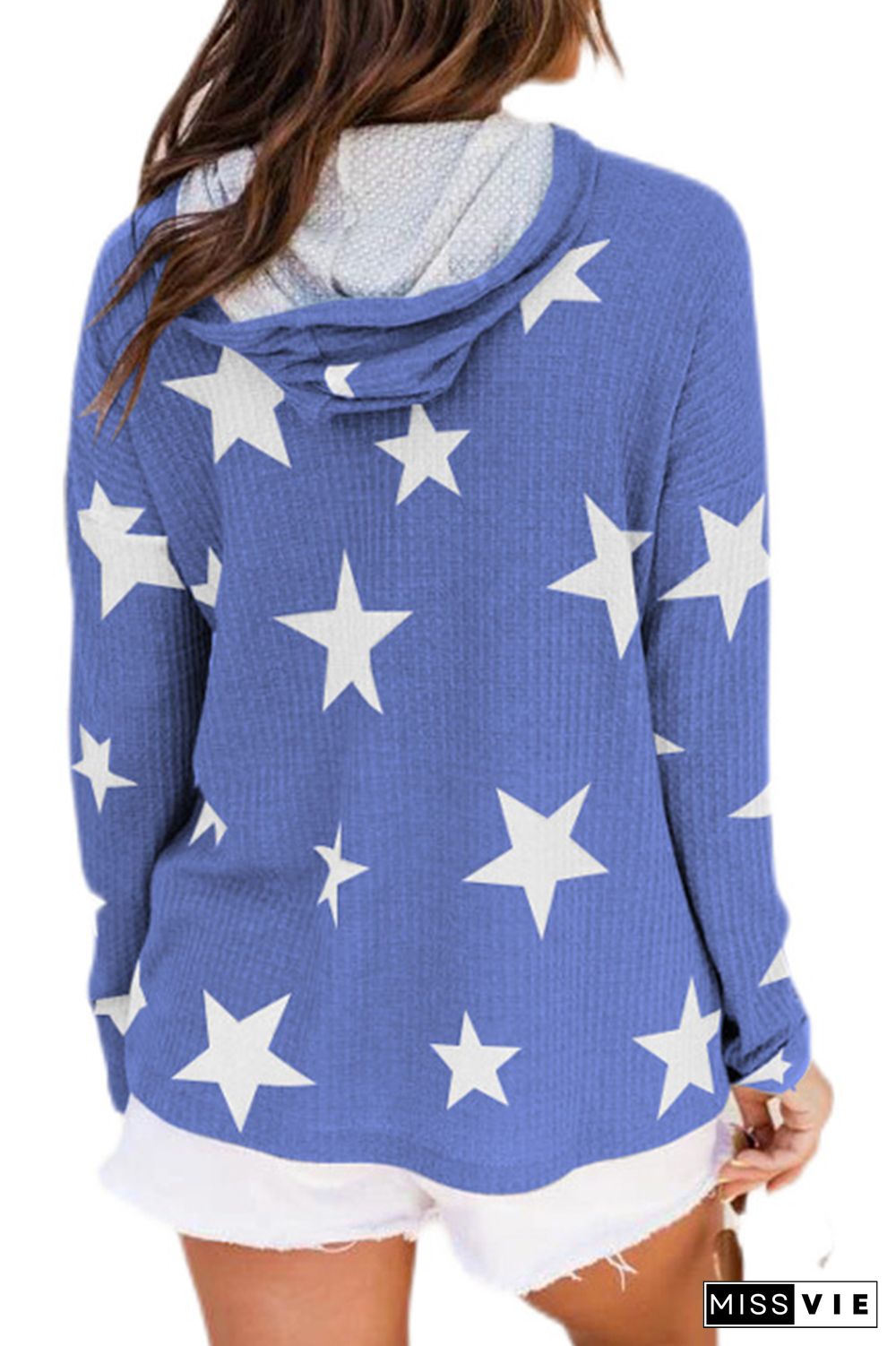 Stars Print Pocket Hoodies Women Wholesale