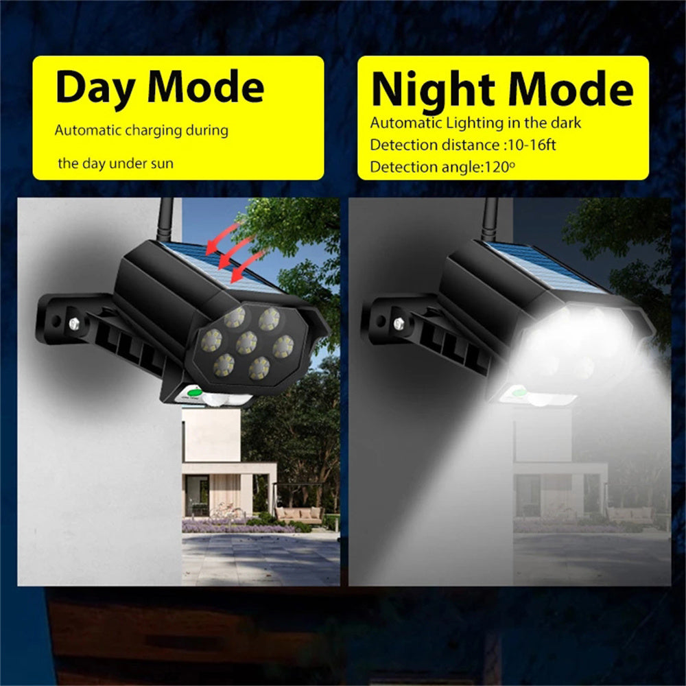 2 pcs Solar Lights Outdoor， Solar Motion Sensor Lights Fake Camera Lights Home Camera Security Light Simulated Decoy Surveillance Waterproof Indoor Outdoor， Black