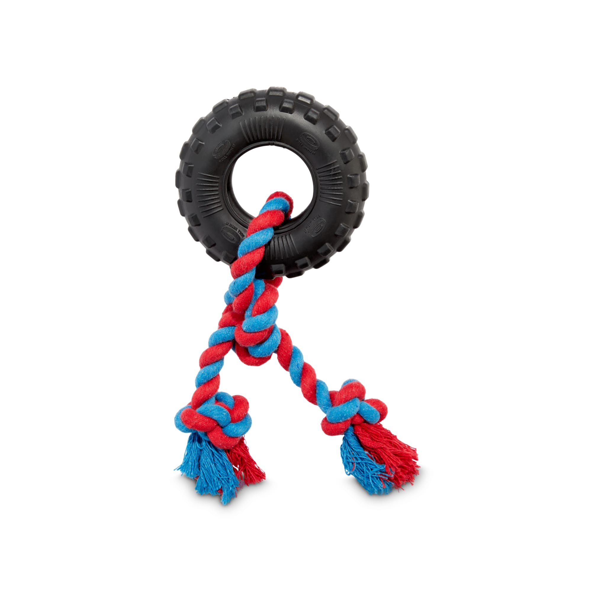 Leaps  Bounds Toss  Tug Tire Rope Dog Toy， X-Small