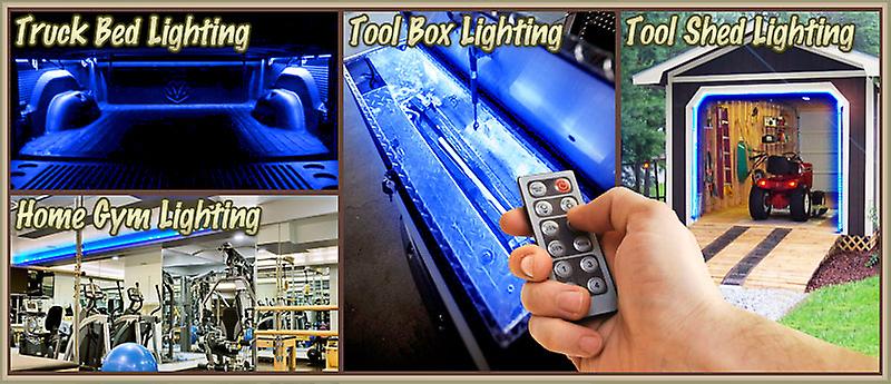 3.3' ft Blue Work Bench Tool Box LED Strip Lighting Complete Package Kit Lamp Light DIY - Workbench Tool Box Roof Shed Truck Bed Home Gym Lamp Waterproof 3528 SMD Flexible DIY 110V-220V