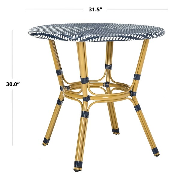 SAFAVIEH Outdoor Sidford Rattan Bistro Table (Fully Assembled)