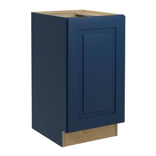 Home Decorators Collection Grayson 18 in. W x 24 in. D x 34.5 in. H Mythic Blue Plywood Shaker Stock Assembled Trash Can Kitchen Cabinet B1DWB18-GMB