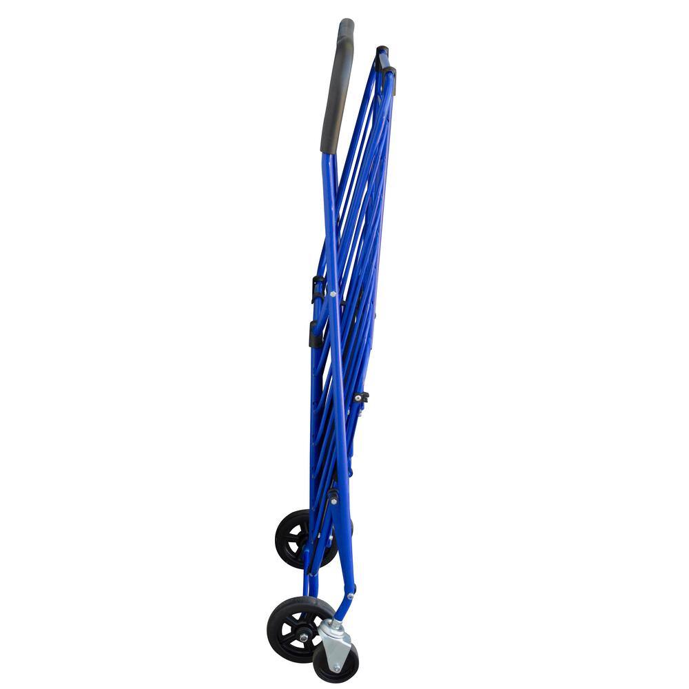 MW Steel Shopping Cart in Blue with Accessory Basket SC34