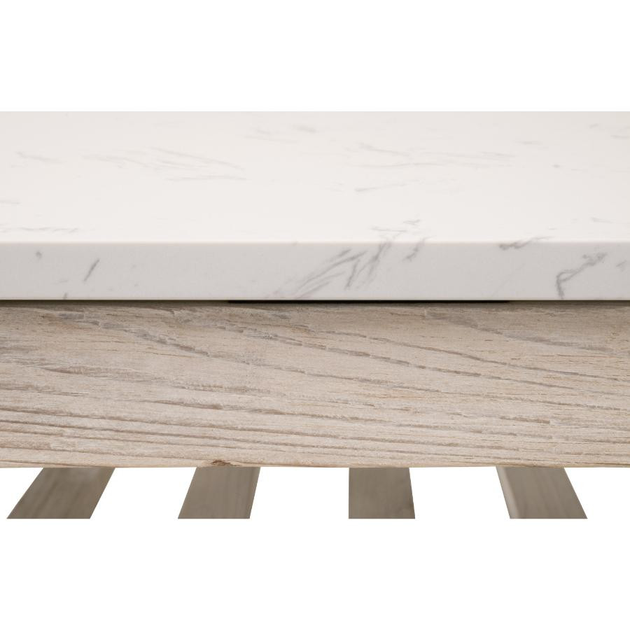 Spruce Square Coffee Table  White Wash Pine  White Quartz   Farmhouse   Coffee Tables   by Sideboards and Things  Houzz