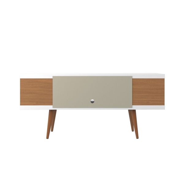 Utopia 53.14 TV Stand in White Gloss and Maple Cream