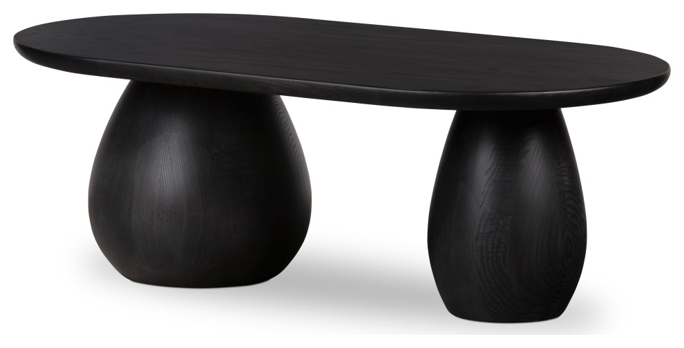 Merla Wood Coffee Table Black Wash Ash   Transitional   Coffee Tables   by Zin Home  Houzz