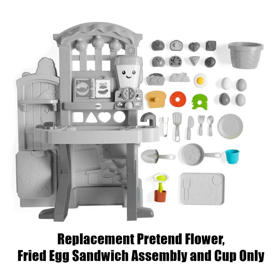 Replacement Parts for Fisher-Price Laugh and Learn Grow-The-Fun Garden to Kitchen - GJW91 ~ Replacement Fried Egg Sandwich, Flower and Cup