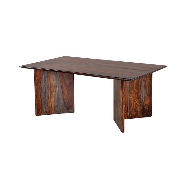 Porter Designs Cambria Transitional Solid Sheesham Wood Coffee Table， Gray