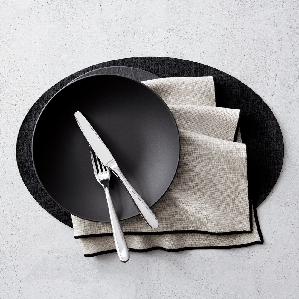 Villeroy   Boch Manufacture Rock Oval Faux Leather Reversible Placemat  Set of 4