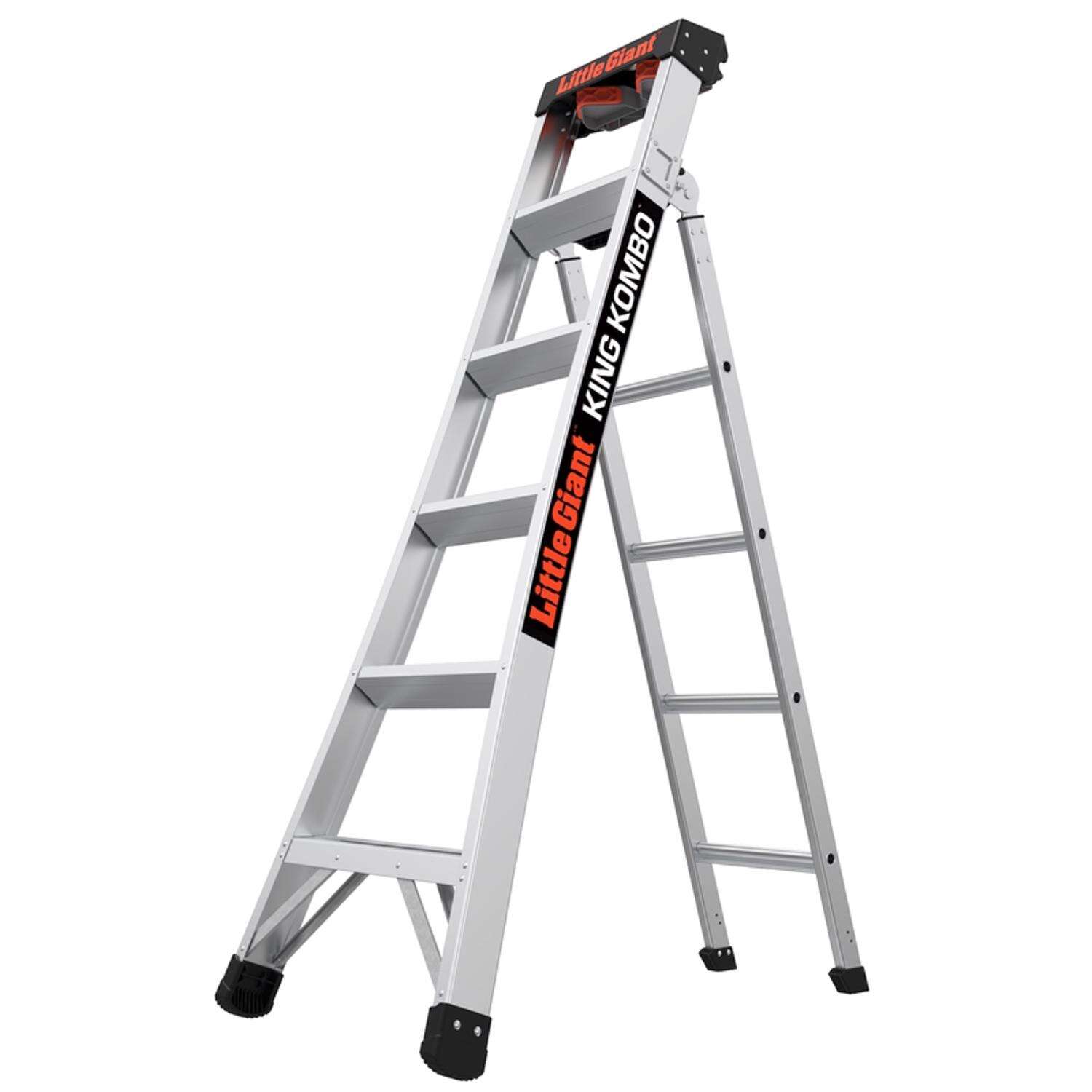 Little Giant King Kombo 10 ft. H Aluminum Telescoping Multi-Position Ladder Type IA 300 lb. capacity