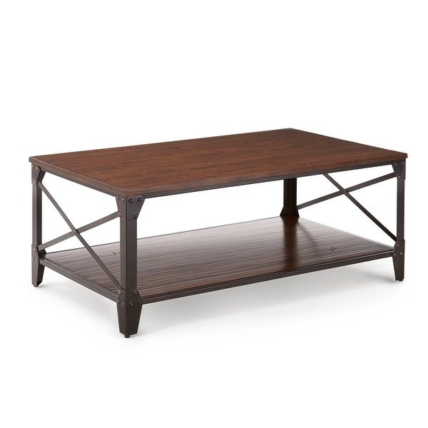 Carbon Loft Fischer Brown Solid Birch and Iron Rustic Coffee Table