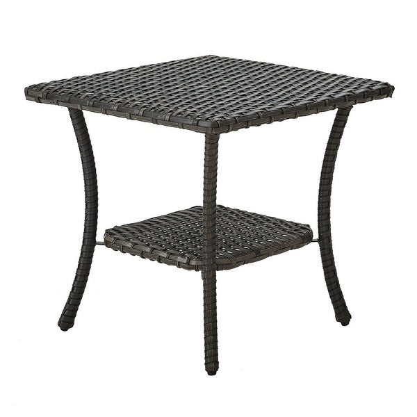 Outdoor Patio Side Table Rattan PE Wicker Table