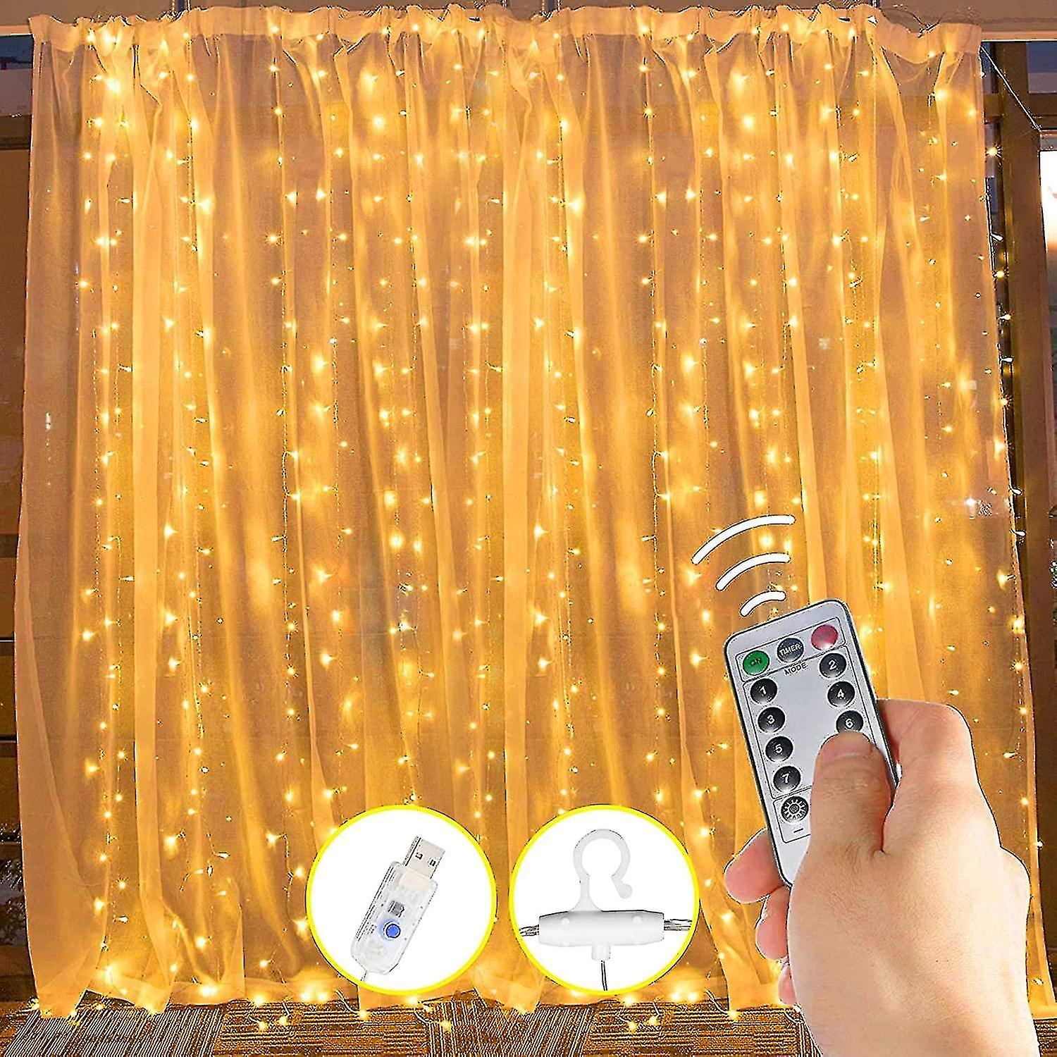 Led Fairy Lights，light Curtain 300 Leds Usb Curtain Lights