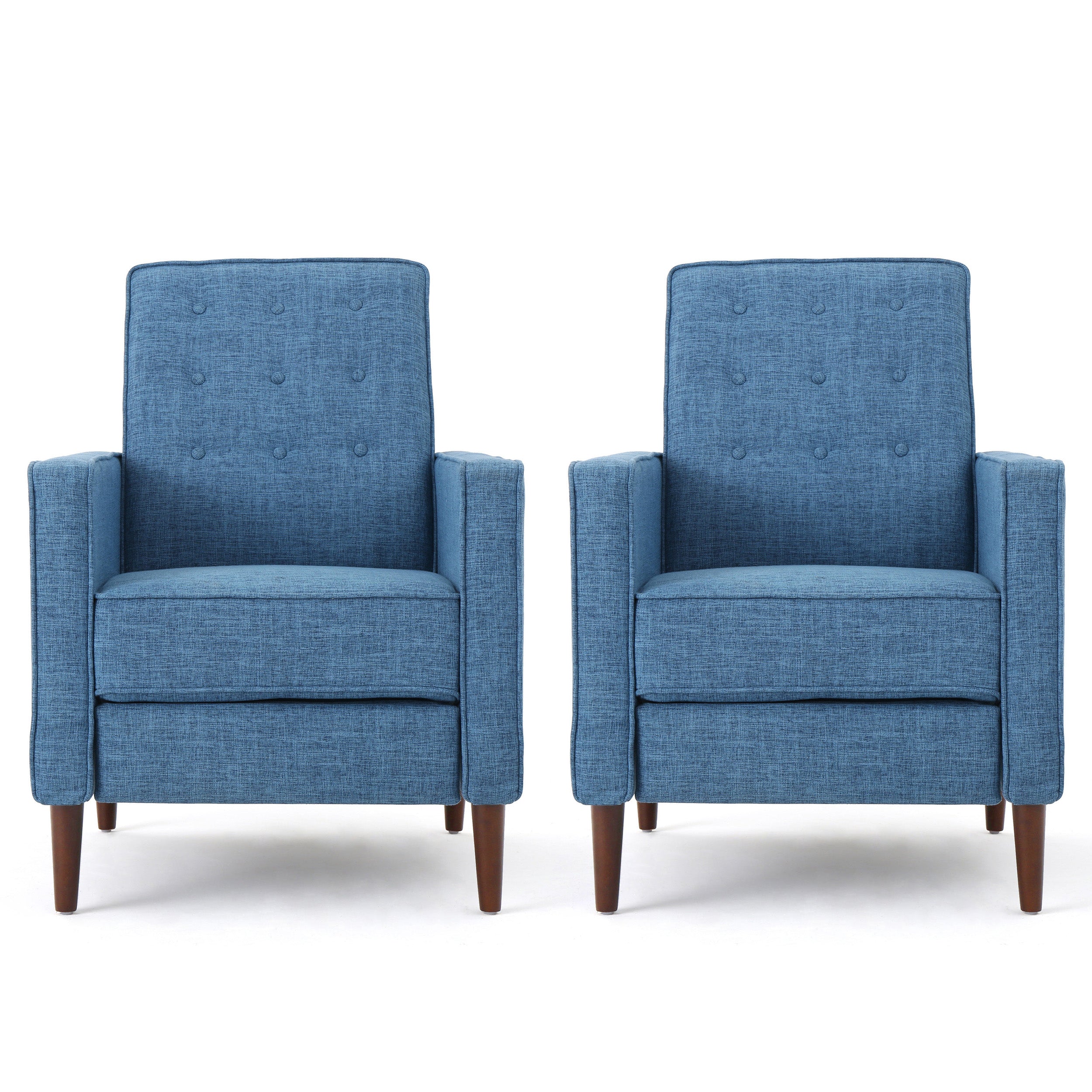 Marston Mid Century Modern Fabric Recliner (Set of 2)