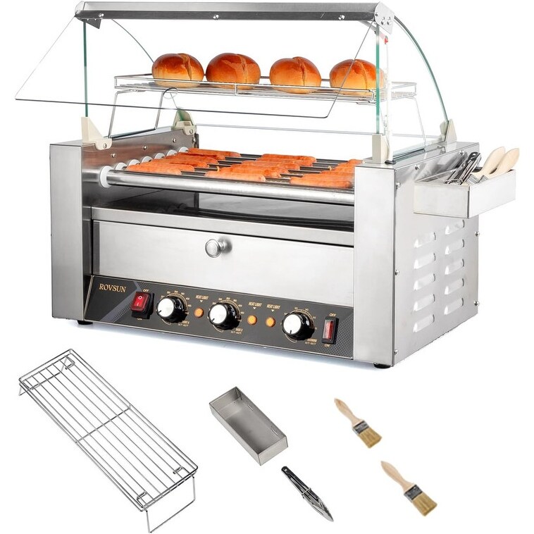 Electric Stainless Steel Hot Dog Grill Cooker Machine