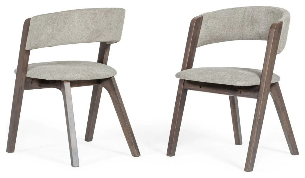 Cassi Modern Gray and Dark Wenge Dining Chair  Set of 2   Midcentury   Dining Chairs   by V.S.D Furniture  Houzz