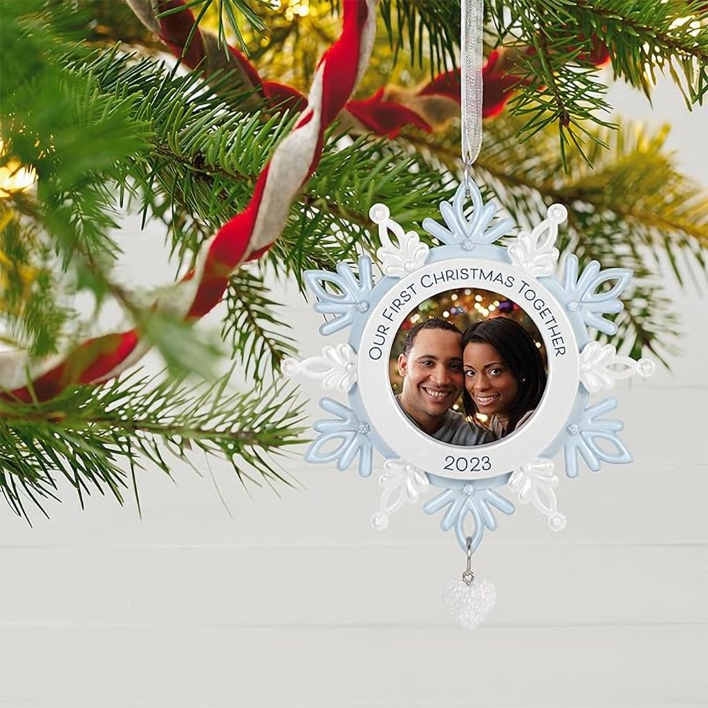 Hallmark  2023 Keepsake Ornament Our First Christmas Together Snowflake Photo Frame