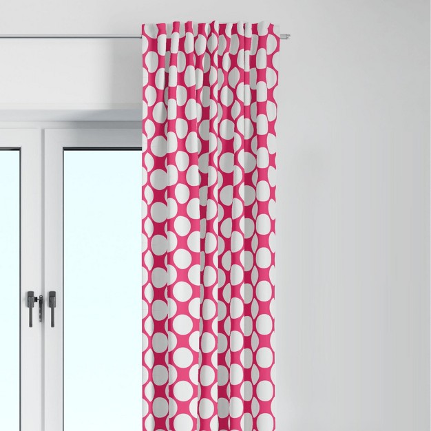 Bacati Large Dots Fuschia Cotton Printed Single Window Curtain Panel