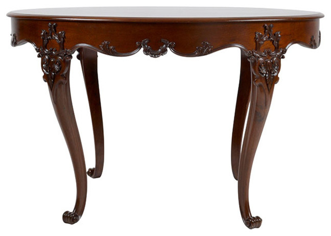 Consigned 19th Century Oval Mahogany Center Table   Victorian   Console Tables   by LR Antiques  Houzz