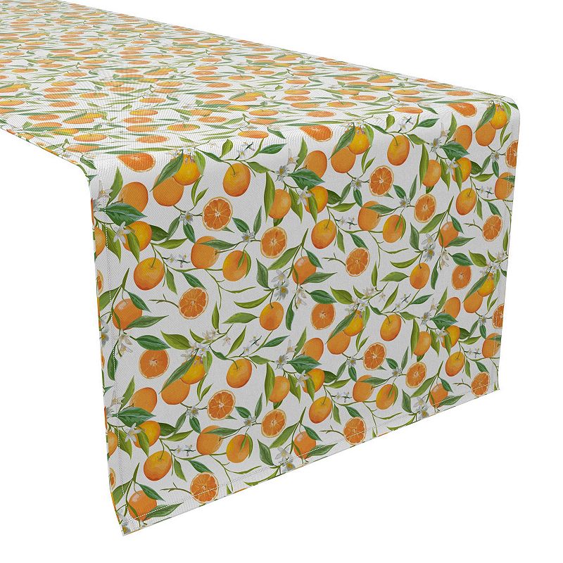 Table Runner， 100% Cotton， 16x108， Orange Tree