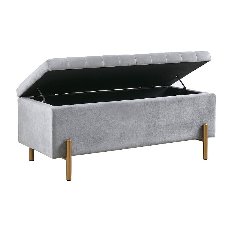 Madison Park Boyden Luxurious Upholstered Storage Ottoman