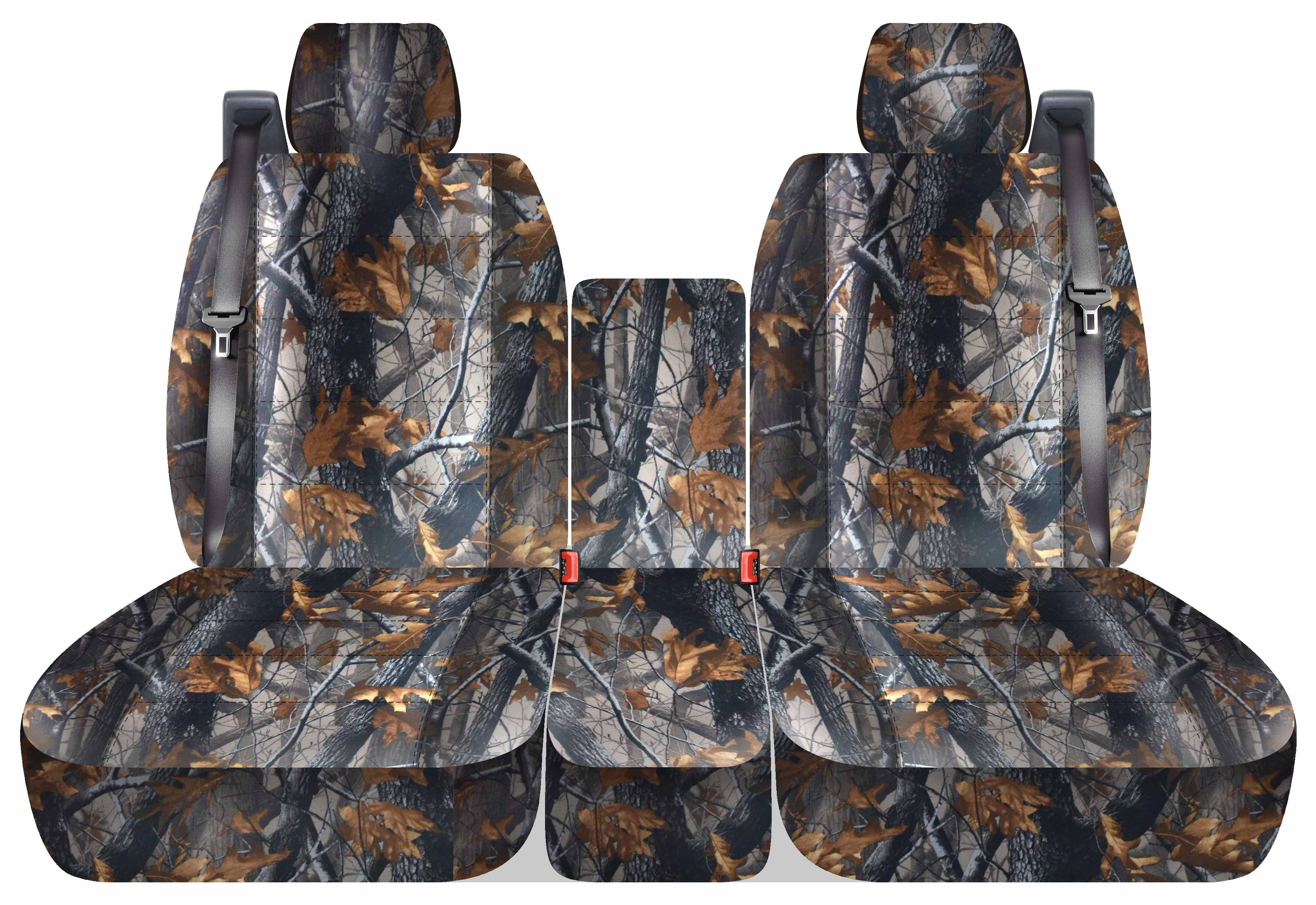 T136-Designcovers Compatible with 2004-2008 Ford F-150 Camouflage Truck Seat Covers (Front 40/20/40 Split Bench) w Opening Console and Integrated Seat Belts:Camo Gray Real Tree