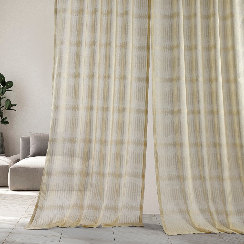 Exclusive Fabrics Polaris Patterned Linen Sheer Curtain (1 Panel)