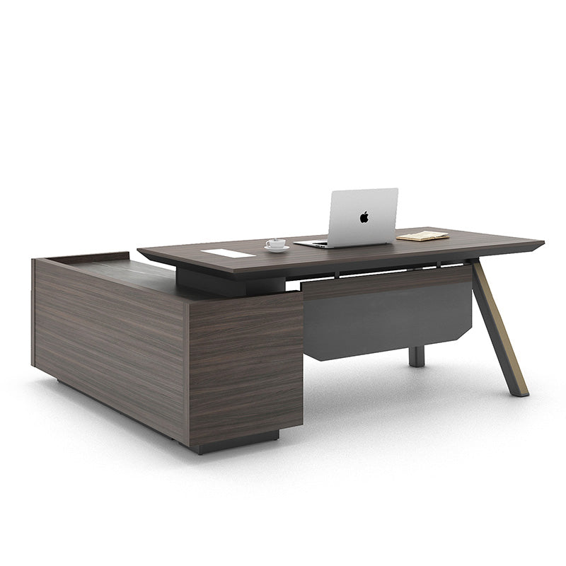 KAISON Executive Desk with Reversible Return 2M - Brown Grey