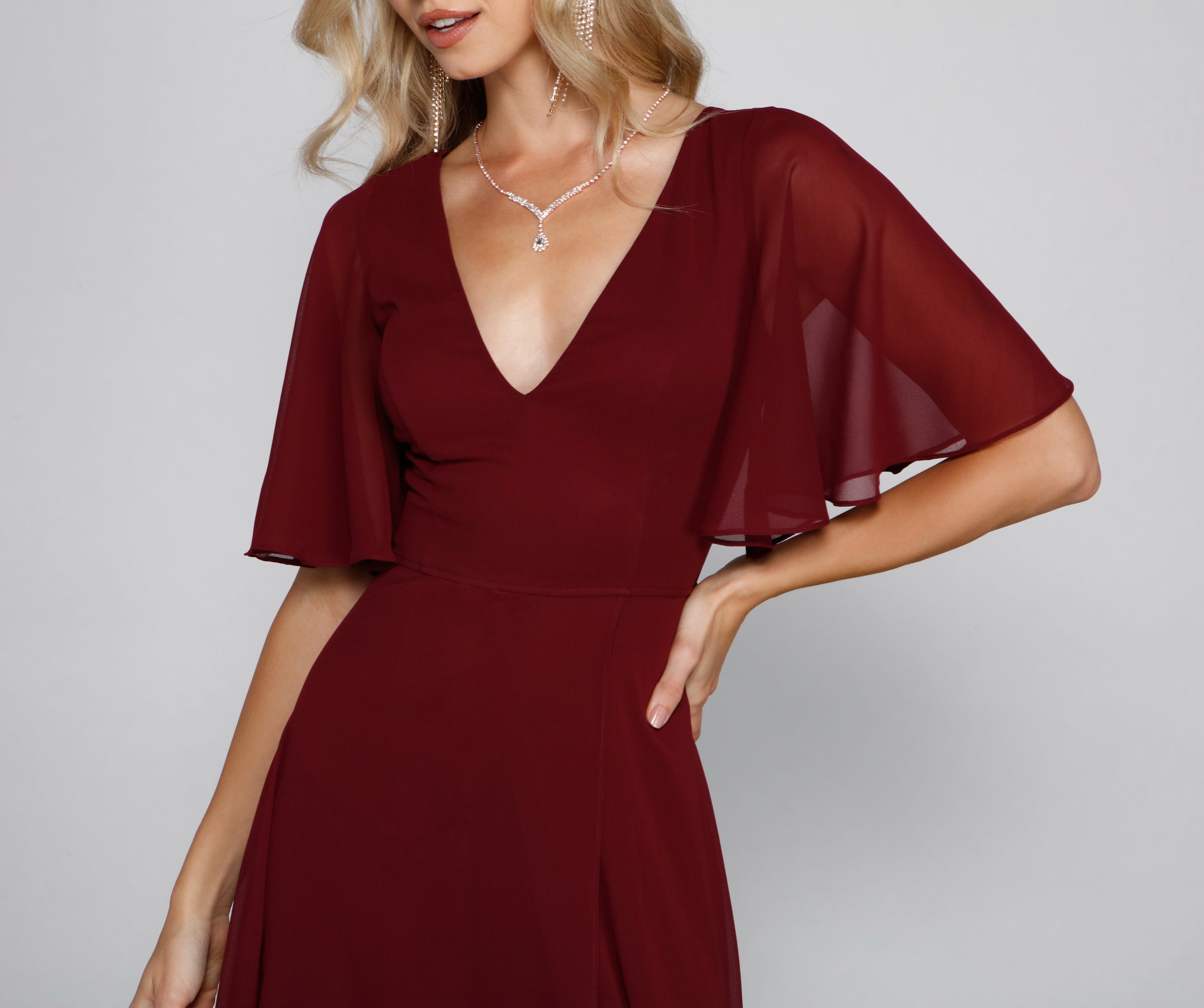 Greta Formal High Slit Chiffon Dress