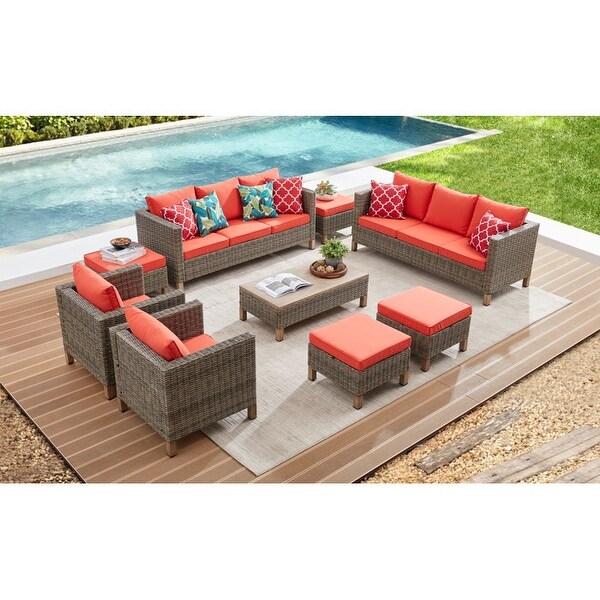 9 Piece Sectional Seating Group with Cushions