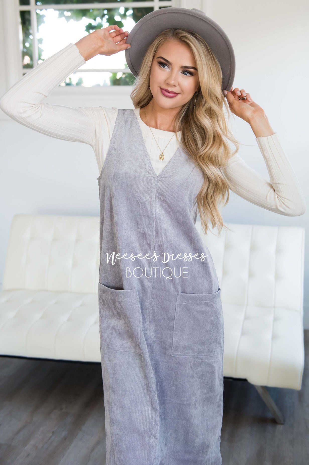 The Korina Patch Pocket Overall Dress