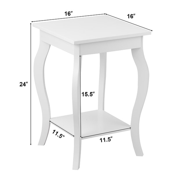 Set of 2 Accent Side Table Nightstand End Table with Shelf