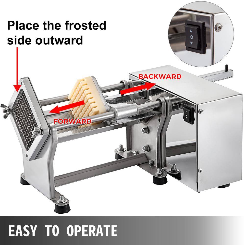 VEVOR Electric French Fry Cutter Potato Chip Cutter Machine 110V 40W Stainless Steel Electric Potato Cutter Horizontal DDQTJWSP3DP000001V1