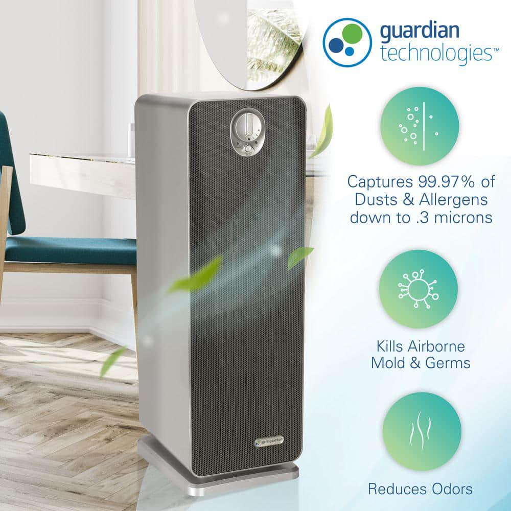 GermGuardian 22 in 4in1 Air Purifier with True HEPA filter for Medium Rooms up to 150 Sq Ft Grey