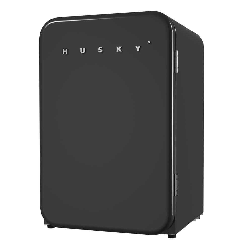 Husky 374 Cu ft 115Can Retro Freestanding Compact UnderCounter Mini Fridge with Reversible Door without Freezer