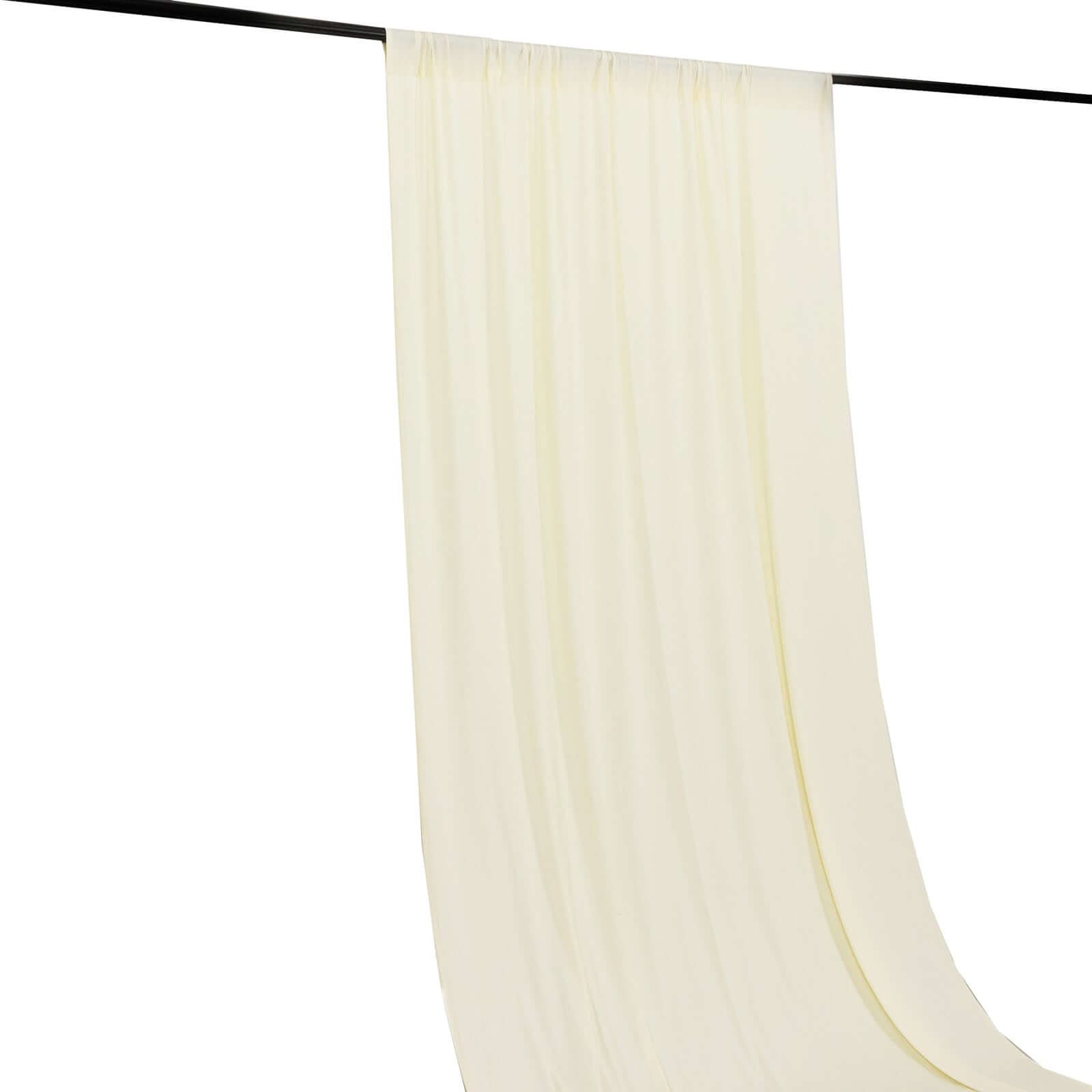 Ivory 4-Way Stretch Spandex Backdrop Drape Curtain, Wrinkle Resistant Event Divider Panel with Rod Pockets - 5ftx10ft