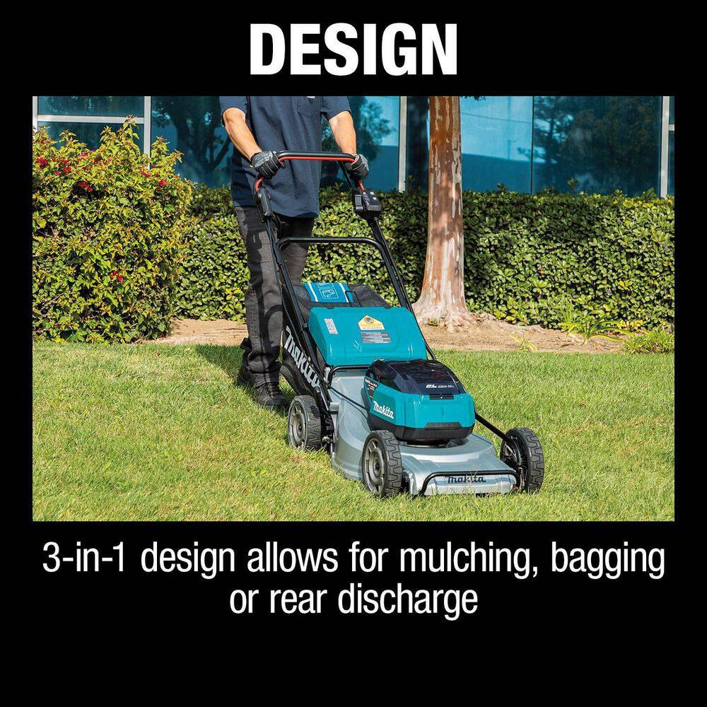 Makita 21 in. 18-Volt X2 (36-Volt) LXT Lithium-Ion Brushless Cordless Walk Behind Self-Propelled Lawn Mower Kit (5.0Ah) XML09PT1