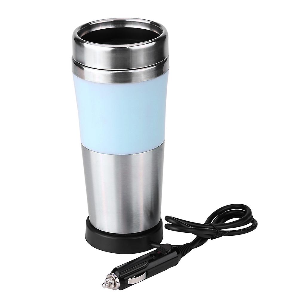 400ml 12v Car Stainless Steel Cigarette Lighter Heating Cup Electric Water Kettle Blue