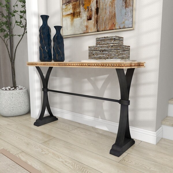 Brown Metal Industrial Console Table 31 x 51 x 16