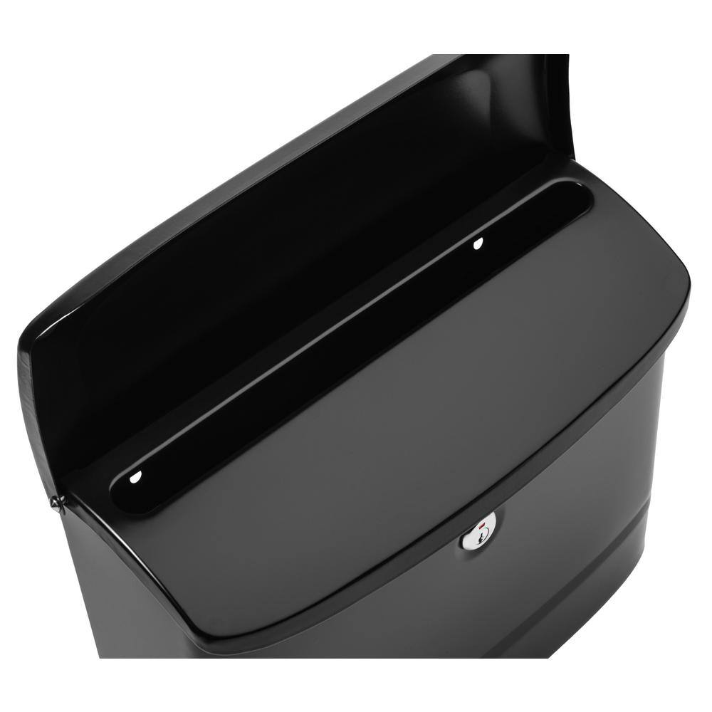 Architectural Mailboxes Princeton Black Medium Steel Locking Wall Mount Mailbox 2572B-10
