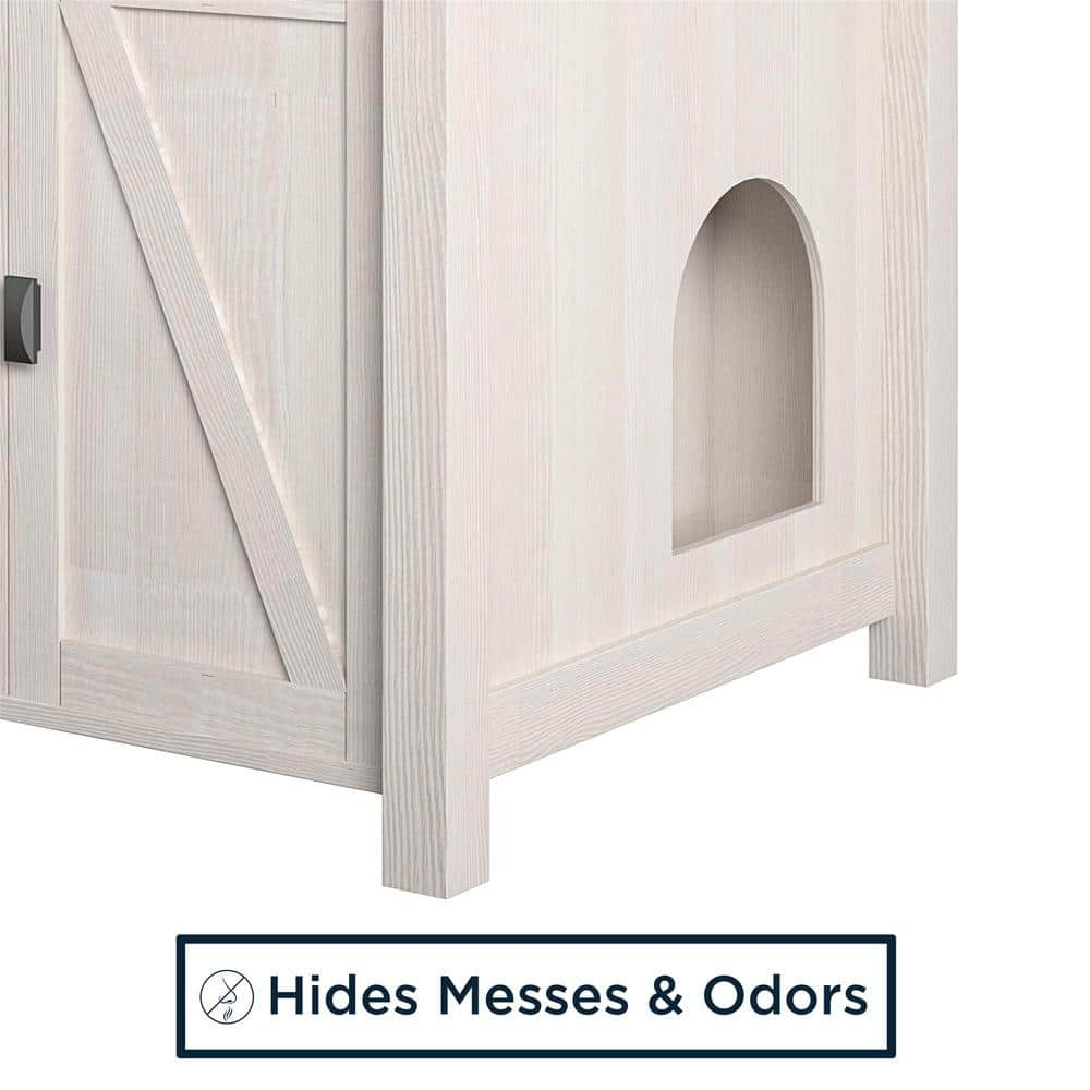 OLLIE & HUTCH Farmington Litter Box Enclosure with Ivory Pine 4816884COM