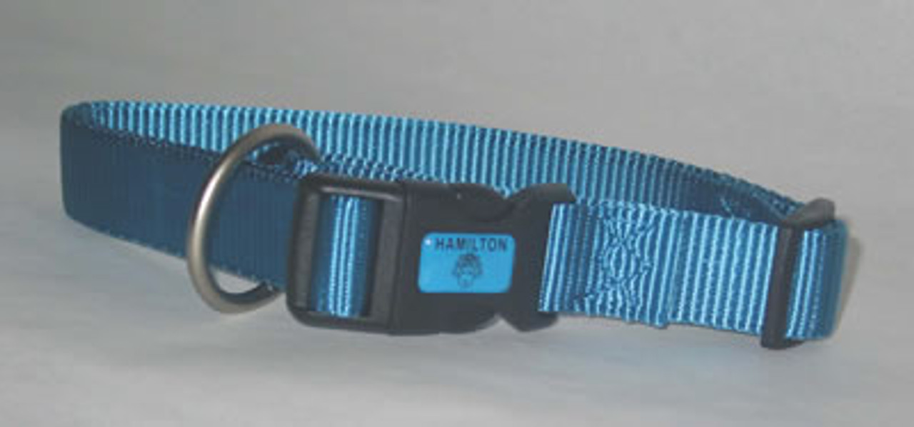 Hamilton Ocean Adjustable Nylon Dog Collar， 3/8