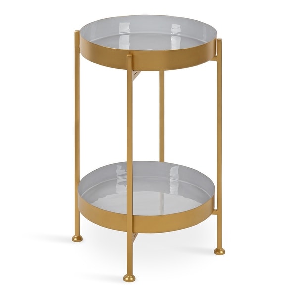 Kate and Laurel Nira Two-Tiered Metal Side Table - 15x15x24