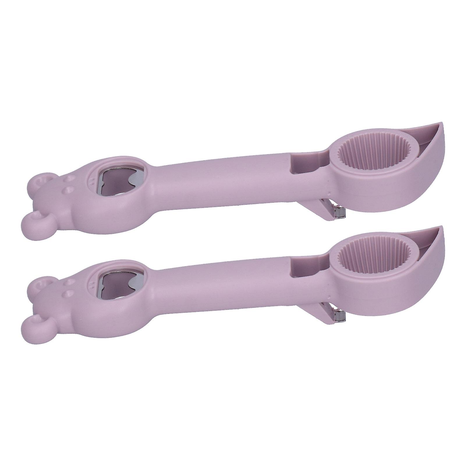 2pcs 4in1 Can Opener Universal Portable Manual Drinking Beverage Bottle Openerpurple