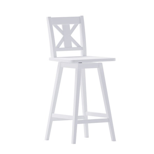 Modern Farmhouse Wooden Swivel Bar Stool