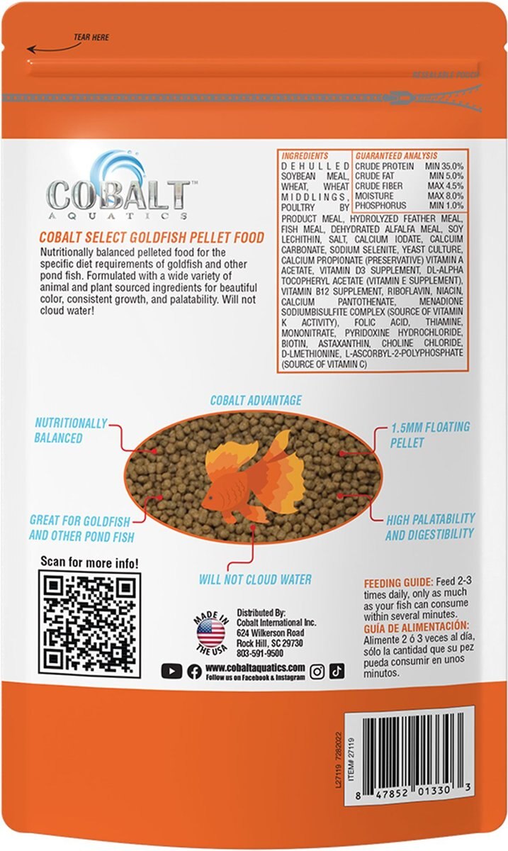 Cobalt Aquatics Select Goldfish Pellet Fish Food