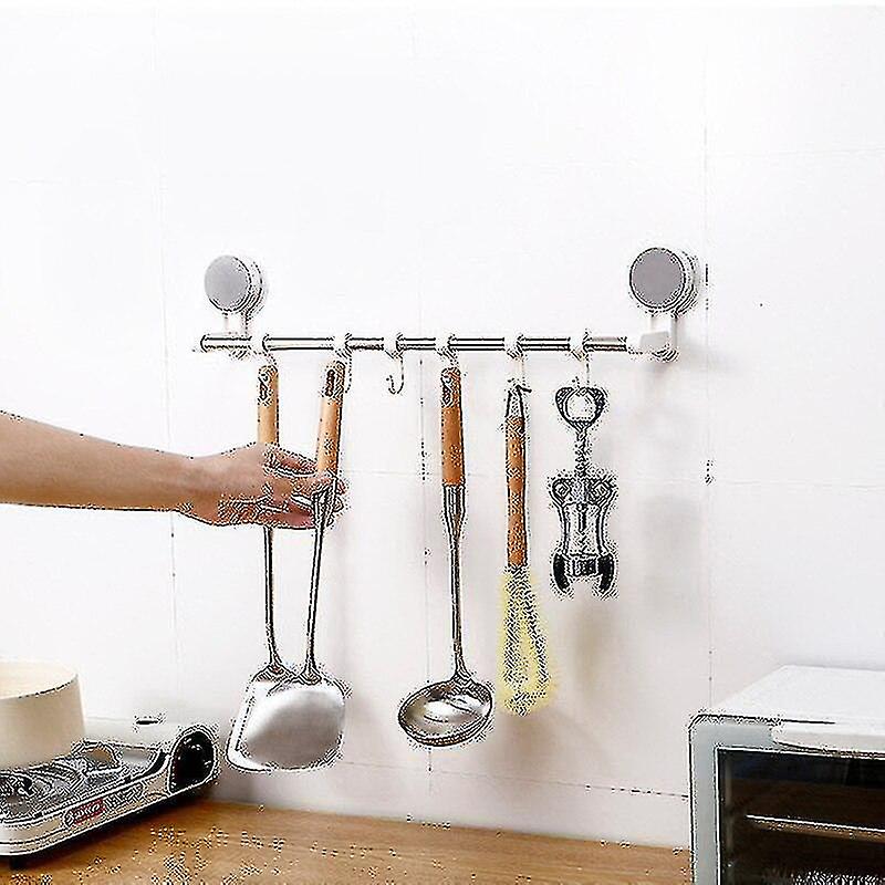 Hmwy-wall Mounted Kitchen Racks Bathroom Towel Hooks Self Adhesive No Drilling Stainless Steel Hanger