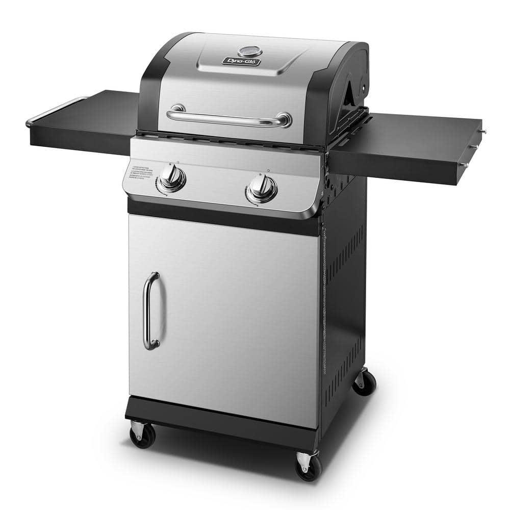 DynaGlo Premier 2Burner Propane Gas Grill in Stainless Steel with BuiltIn Thermometer