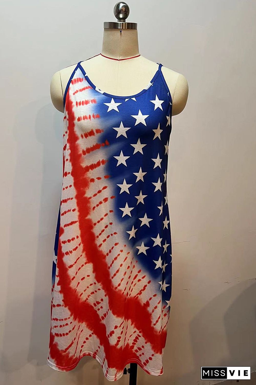 Independence Day Print Slip Dress Wholesale