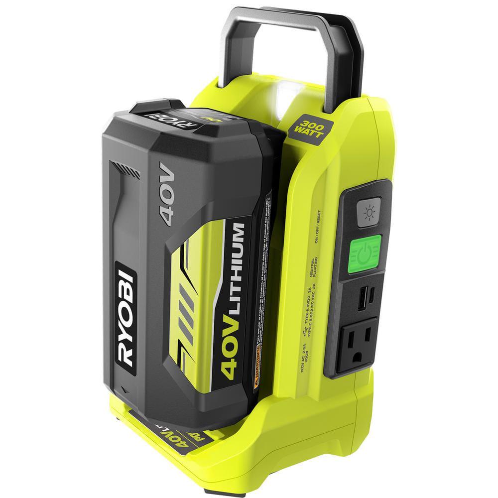 RYOBI 40V 300Watt Power Inverter with 50 Ah Battery